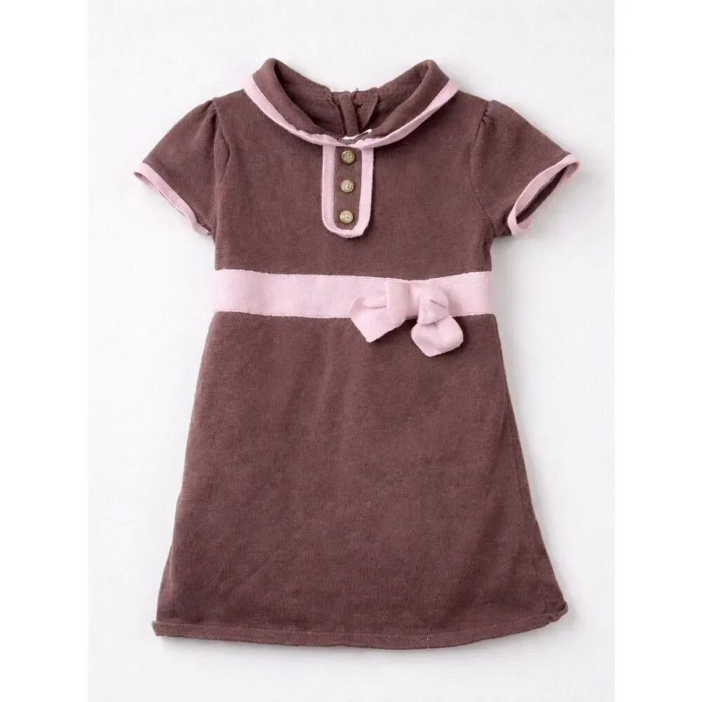 Janie and Jack Brown short sleeve sweater dress with lavender accents
Size 12-18